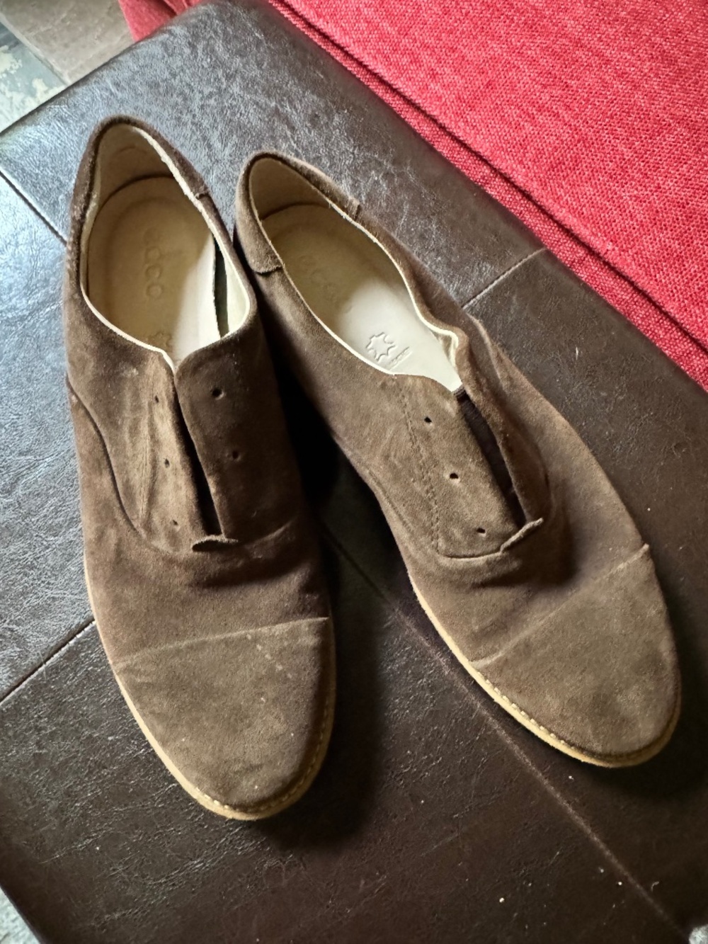 ECCO brown suede women's loafers, size 41 (10) gently worn